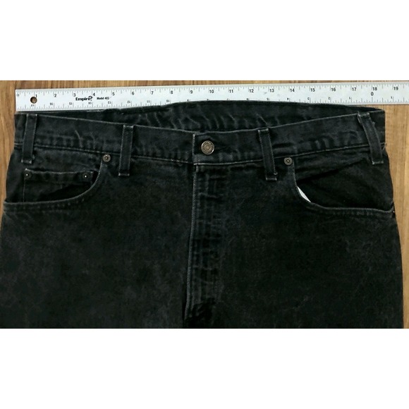 Vintage Levis 540 Jeans Mens 37x35 (tag 38) Black Relaxed Fit Made USA 90s Tall - Picture 8 of 12